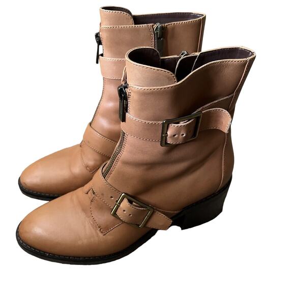 Donald J Pliner Women\'s‎ Brown Dusten Leather Booties Shoes Size 7 1/2